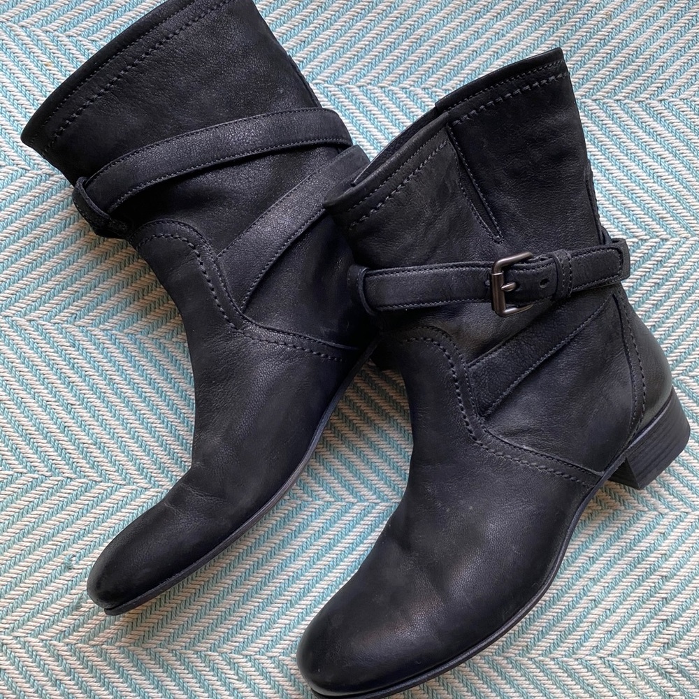 PRADA Black Leather Moto Style Ankle Boots - Picture 3 of 16